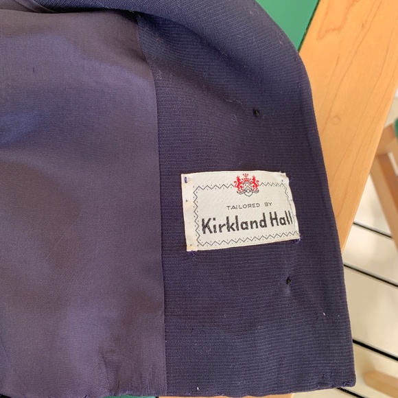 Vintage 1950s Navy Blue Wool Gabardine Jacket Tailored by Kirkland Hall - Picture 4 of 14